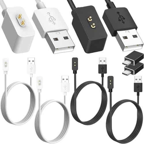 Xiatiaosann 4 x kabel do ładowania do Xiaomi Mi Band 9/Band 8/Redmi Watch 3/4/5, ładowarka magnetyczna, zapasowy kabel do ładowania smartwatcha USB