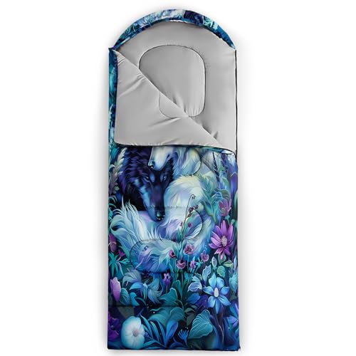 Sleeping Bags for Adults and Kids, 3D Printing Camping Sleeping Bag for Girls Boys Lightweight Waterproof Cold/Warm 3-Season, Outdoor Travel with Compression Bags miniatura 7