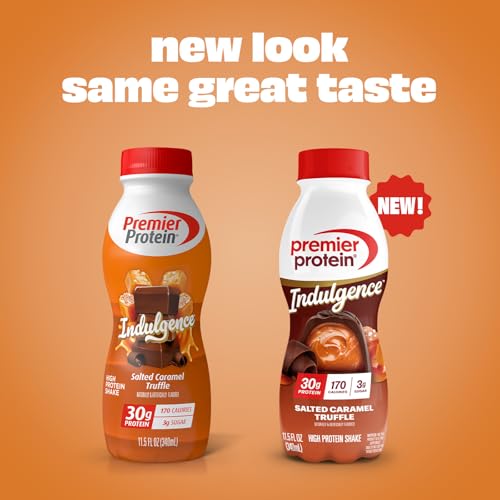 Image of Premier Protein Shake INDULGENCE, Salted Caramel Truffle, 30g Protein, 170 Calories, 3g Sugar, 11.5 fl oz, 12 Pack (Packaging May Vary)