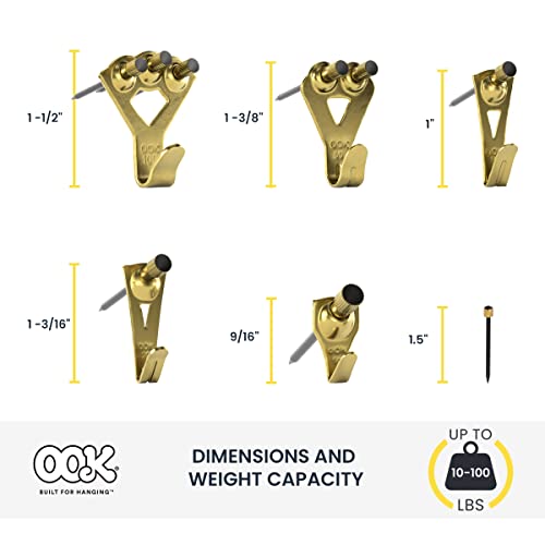 image for OOK 55169 Professional Picture Hangers, Art Hangers, Padded, Brass, Re