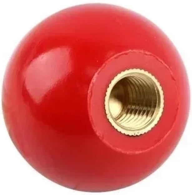 Red Bakelite Ball Lever Knob M6 M8 M10 M12 Brass Insert Lathe Ball Knob Brass Core Knob Ball Head Clamping Nuts(M6x25mm)