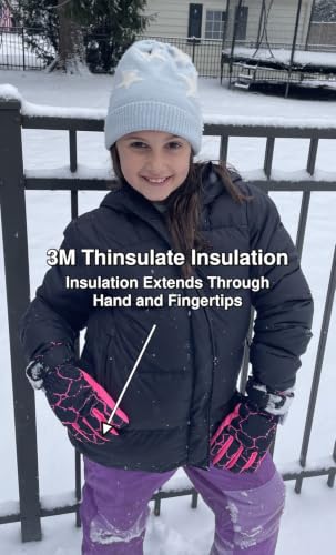 Image of N'Ice Caps Kids Waterproof Winter Thinsulate Warm Gloves | Boys and Girls Snow Ski Gloves with Durable Grippers on Palms, Fingers and Thumbs, 3M Insulation Ideal for Cold Weather