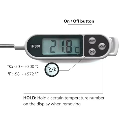 Digital kitchen Thermometer Cooking food - Accurate Thermometer with Long Probe – Meat Thermometers with Quick Read and Large LCD Screen - ℉/℃ Button for Hot Beverage Meat Grill BBQ Water - Image 6