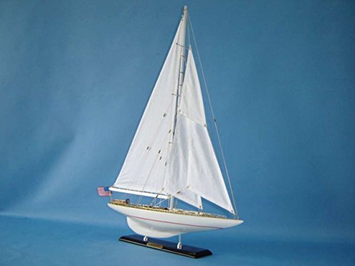Hampton Nautical Wooden Intrepid Limited Model Sailboat Decoration, 27" #TOP4