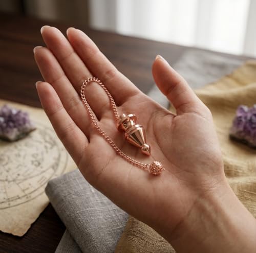 Image of Nozzle Design Copper Pendulum for Reiki Healing, Dowsing & Chakra Balancing - Balanced Meditation Tool for Divination & Energy Cleansing