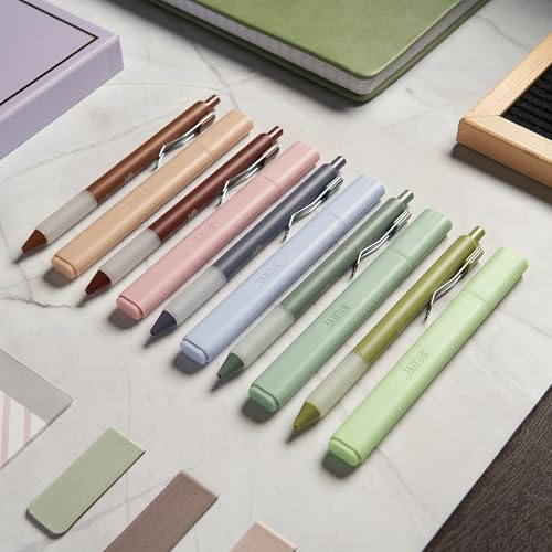 Image of BLIEVE - Aesthetic Highlighters and Gel Pens With Soft Ink and Chisel Tip, Bible Highlighters and Pens No Bleed, Dry Fast Easy to Hold, for Bible Journaling Planner School Supplies (EARTHY)