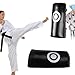equlup Taekwondo Kick Pads, PU Leather Kicking Boxing Hands FreeKicking Pads Punching Bag Boxing Pad for Training(Black)