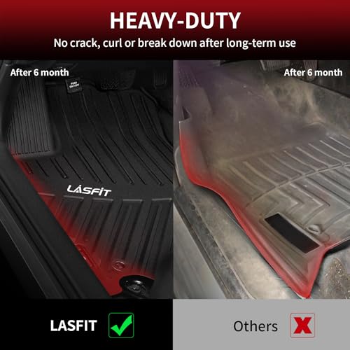 Image of LASFIT Floor Mats for Toyota Camry 2017 2016 2015 LE /SE /XLE /XSE /Hybrid, Custom Fit TPE All Weather Floor Liners for Camry 2015-2017 1st & 2nd Row Car Mats, Black