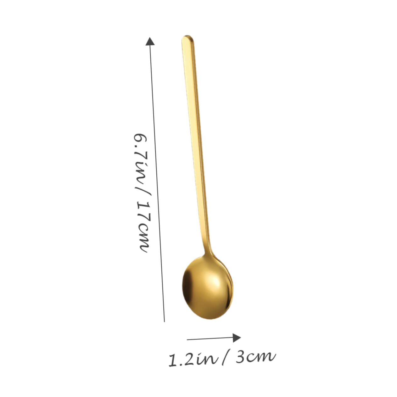 CIYODO 6pcs Long Handle Stainless Steel Spoons Vintage Coffee Stirring Spoon Reusable Mixing Spo