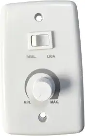 Controlador Chave Rotativa Bivolt com Tecla Liga/Desliga 400W para Ventilador Oscilante de Parede ou Coluna