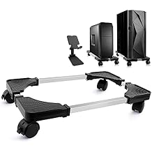 Seloom Computer Tower Stand, PC Stand, Adjustable Mobile CPU Stand with Rolling Wheels, PC Tower Stand for Floor Carpet Gaming PC Case, PC Riser for Gamers and Students