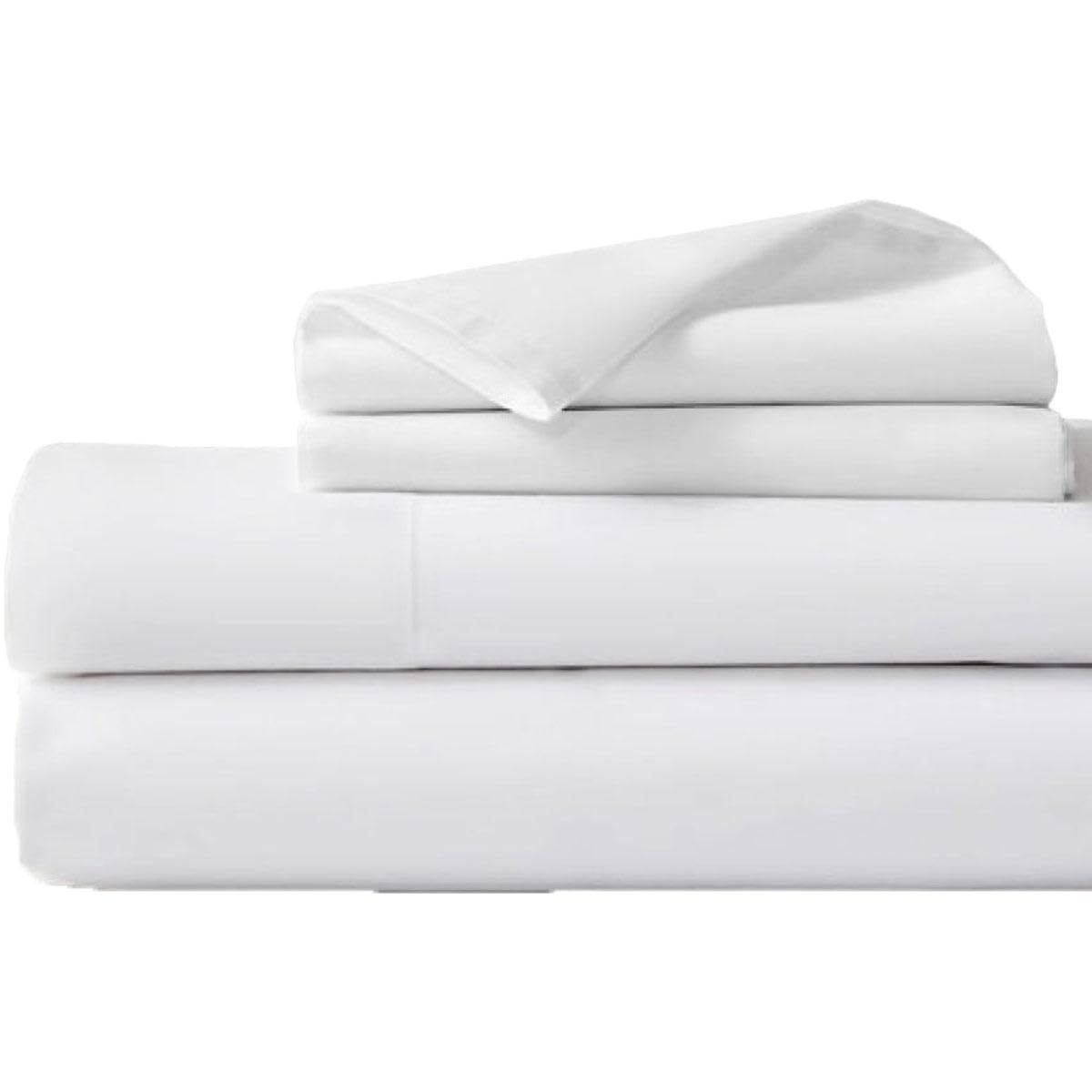 Cot Sheets 30x75-4 Piece Cot Sheets Set - 600 Thread Count - 100% Cotton Cot Size Fitted Sheet - Perfect for Narrow Twin, RV Bunk, Guest Bed Mattress - 4-8" Deep Pocket - White