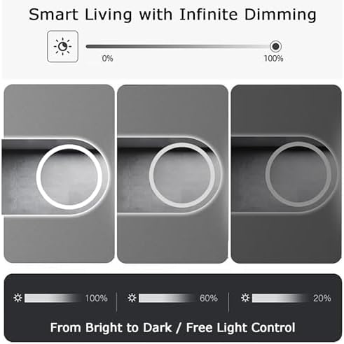Smart Arched LED Bathroom Mirror - Wall Mounted Frameless Vanity Mirror with Memory Function, Frontlit Warm Light, 70x100cm for Bathroom & Bedroom Decor