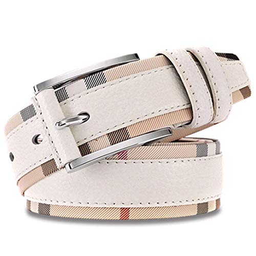 Ceinture à carreaux blanche pour fille avec sa boîte cadeau de Noël pour jeans et pantalons slim