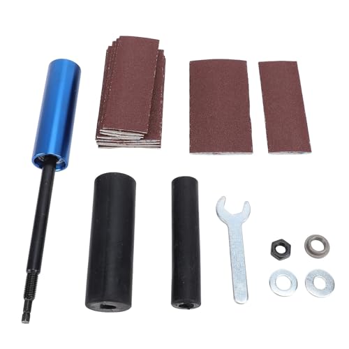 Sanding Drum and Sleeves Set, Spindle Sander Adapter with 1/5” Shank Drill and 10Pcs Sandpaper, Spindle Sanding Drum Die Grinder for Wood Metal Glass Stone Plastic