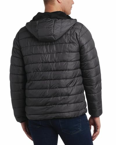Image of Perry Ellis Mens Puffer Jacket - Quilted Packable Down Winter Jacket with Hood - Lightweight Winter Coat for Men