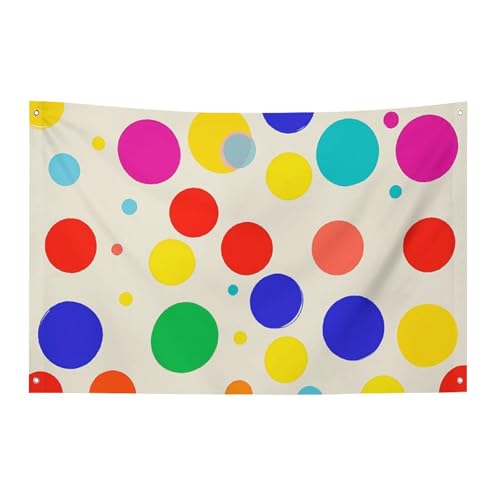 Drapeaux de jardin saisonniers double face à pois colorés pour décoration extérieure