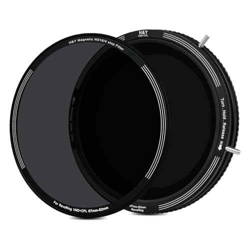 H&Y RevoRing 67 72 77 82mm Variable ND Filter ND3-ND1000 Polarizing Filter and ND16 Magnetic Filter 4 Stop Fixed ND Filter for Lanscape Photography Videography