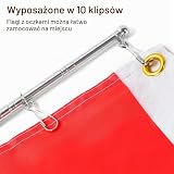 APXEL 2m (6,5 stóp) Teleskopowy uchwyt na flagę, 3 sztuki wysuwane stalowe drążki z uchwytem z 10 klipsami, teleskopowa tyczka z flagą dla przewodnika turystycznego, wskaźnik do nauki na festiwalu
