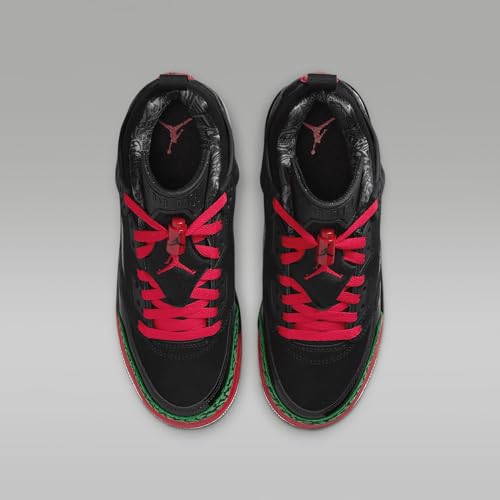 Jordan Spizike Low Big Kids' Shoes (Black/Classic Green/White/Varsity Red)4