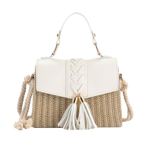 Bolso bandolera de paja tejido miniatura 1