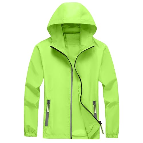 Genérico Chubasquero Hombre Ligera Montaña Invierno Chaqueta Invierno Caza Clásico Impermeable Cortavientos Hombre Termica Casual Softshell Senderismo Oktoberfest 2#Verde Fluorescente M