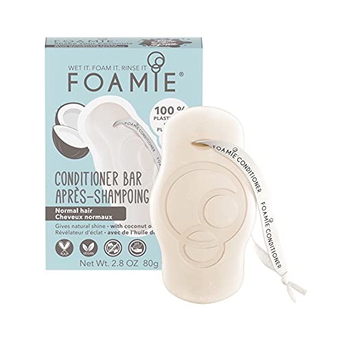 Foamie Natural Hair Solid Conditioner Bar, Deep Conditioner For Dry Damaged Hair, Coconut Conditioner Bar Soap-Free Cleans Your Scalp, Plastic Free, Cruelty, Paraben & Sulfate Free #TOP8