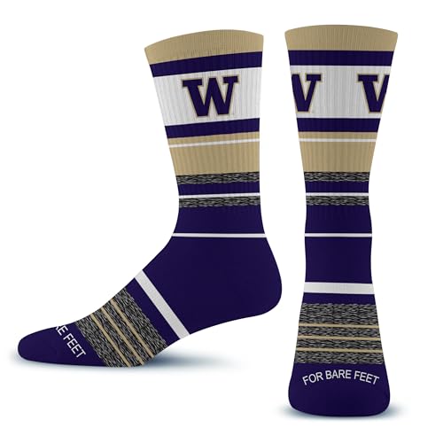 For Bare Feet NCAA WASHINGTON HUSKIES Friday Dress Sock Team Colors Large