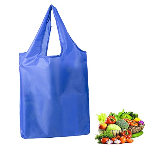 iJiZuo Sac Courses, Sac Tissu, Sac Shopping Pliable, Sac Courses Reutilisable, ECO Sac, pour Ranger de Articles, Lavable, Durable, Léger (Bleu) Cover
