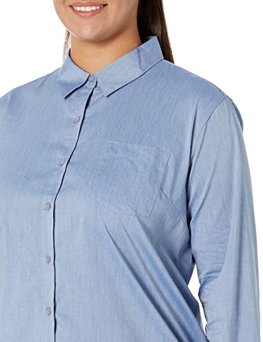 Dickies Women's Long Sleeve Stretch Poplin Work Shirt, Limoges, Extra Small #TOP2