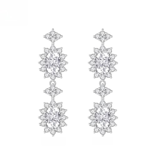 Boucles d'oreilles moissanite or 14 carats de style coréen raffiné