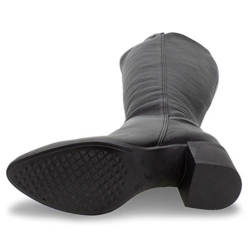 Bota Bottero Cano Longo Salto Médio Cor:Preto;Tamanho:35;Gênero:Mulher