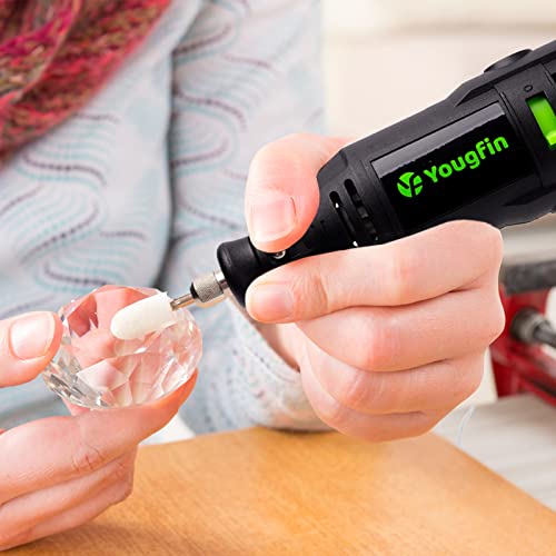 Yougfin Rotary Tool Kit With Multipro Keyless Chuck And Flex Shaft -140Pcs Accessories, 6 Variable Speed Electric Power Rotary Tools Set For Handmade Crafting Projects And Diy Creations #TOP3
