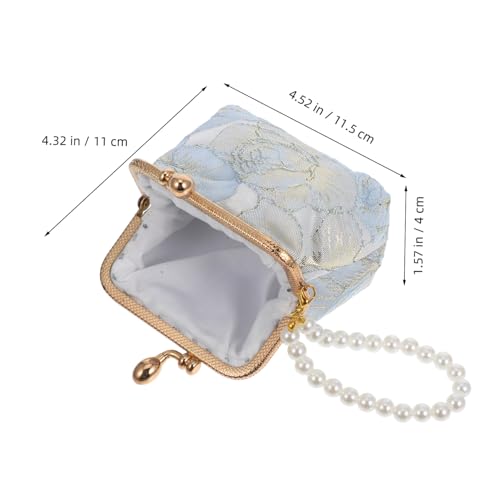 Vintage Floral Embroidered Clutch Purse Women's Evening Bag Fake Pearl Strap for Bridal Formal Parties2