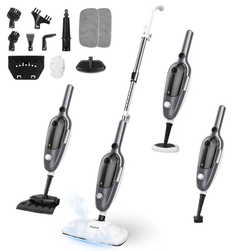 Steam Mop - All-in-one Powerful Handheld Steam Cleaner Detachable Floor Steamer with 11 Accessories, MultiPurpose Steamer for Hardwood Floors, Clothes,Windows,Tiles,Carpet, Whole Home Use(Grey）