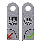 trendaffe - Bitte Nicht stören oder Zimmer reinigen Türhänger mit Symbolen in Grau Hotel