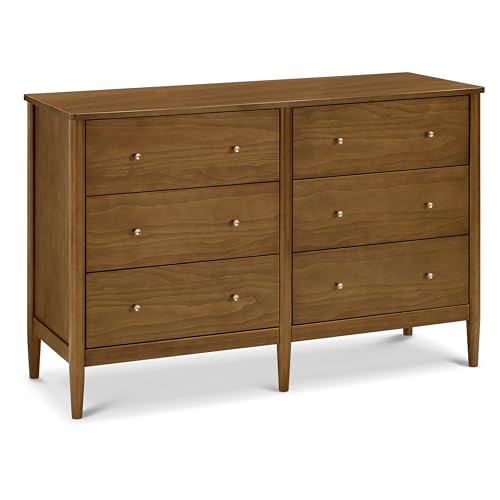 Image of Davinci Frem 6-Drawer Baby Dresser for Bedroom - GREENGUARD Certified - Multi-Purpose Double Chest of Drawers for Boys & Girls - Storage Dresser for Kids Bedroom, Living Room, Nursery - Walnut