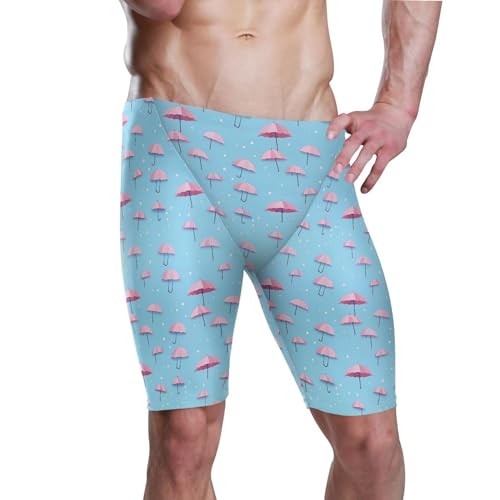 UMIRIKO Umbrella Pink Swim Jammers for Men Athletic Durable S B0402436