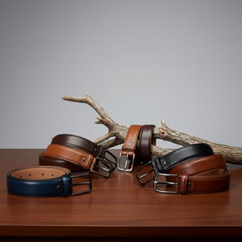 Image of WildHorn Men's Genuine Leather Pin Buckle Belt | Leather Belt for Men | Formal & Casual Wear | Stylish and Durable with Adjustable fit up to 48 inch
