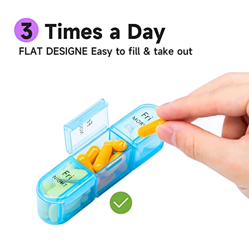 Image of Daviky Weekly Pill Organizer 3 Times a Day, Travel Pill Organizer 3X a Day, Pill Box 7 Day, Daily Pill Box Organizer, Pill Cases Organizers 7 Day, Medicine Organizer to Hold Vitamins and Medication