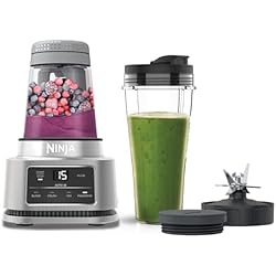 Ninja Foodi Power Nutri Blender 2-in-1, Blend Smoothie Bowls, Thick Spreads & Frozen Drinks, Automatic Programs, 700ml Cup & 400ml Bowl with with Power Paddle, 1100W, Silver CB100UK