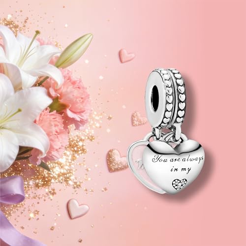 Image of Mom Family Charms Bead for Bracelets and Necklaces Jewelry Charm for Women Valentine Mother's Day