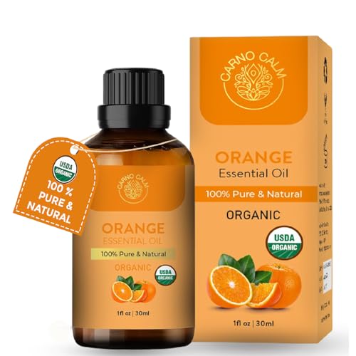 Carno Calm Sweet Orange Essential Oil 30ml - 100% Pure & Natural Sweet Orange Oil for Diffuser Aromatherapy Soap & Candle Making | 1 fl. Oz