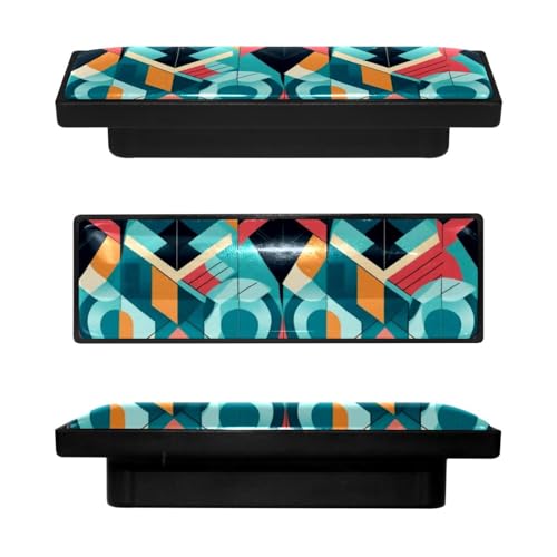 4 Boutons de placard rectangulaires design géométrique abstrait - 2