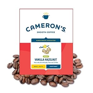 Cameron’s Coffee Decaf Vanilla Hazelnut Flavored Whole Bean Coffee, Light Roast, 100% Arabica, Bulk, 4-Pound Bag, (Pack of 1)