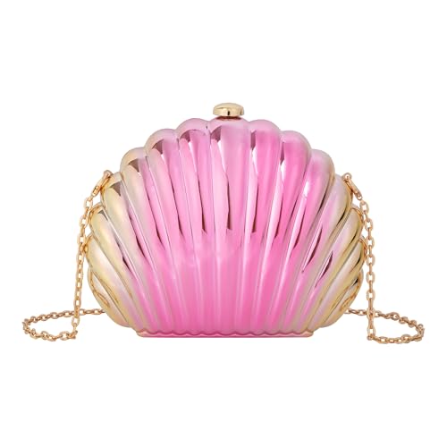 Zeph Hosea Women Seashell Clutch Purse Evening Bag Clutch Shell Chain Shoulder Purse