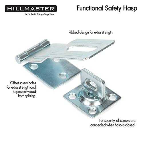 Hillmaster Swivel Staple Safety Hasps, 4-1/2" Gate Door Hasp Latch With Twist Knob Safety Pacdlock Clasp Lock For Fence, Gate, Cabinet, Barn Door, Shed, Zinc Plated #TOP1