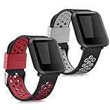 SET DE RECAMBIOS: Con este kit de 2x correa para reloj inteligente podrás darle una nueva vida en color negro / rojo / negro / gris a tu smartwatch siempre que te apetezca.
