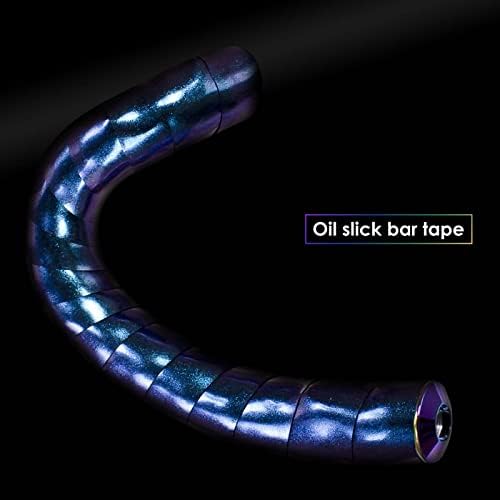 GORIX Oil Slick Bar Tape Handlebar Grip Wrap+2 Bar Plug Road Mountain Bicycle MTB Cycling(GX-Rainbow)