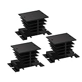 Solid State Relay Heat Sink, MYSWEETY 3PCS Aluminum Heatsink PID Temperature Controller Heat Sink for Solid State Relay and SSR Radiator Module Black for SSR-10,25,40A